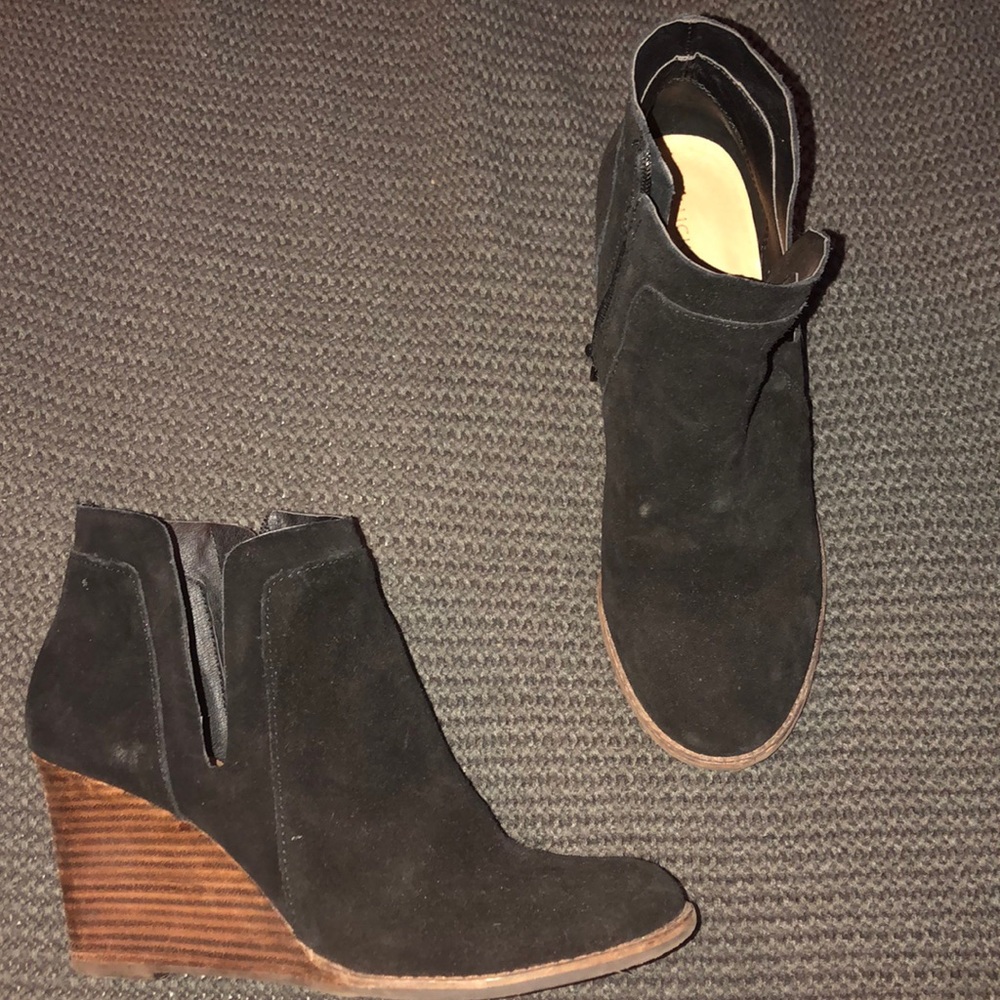 Lucky Brand suede wedge bootie